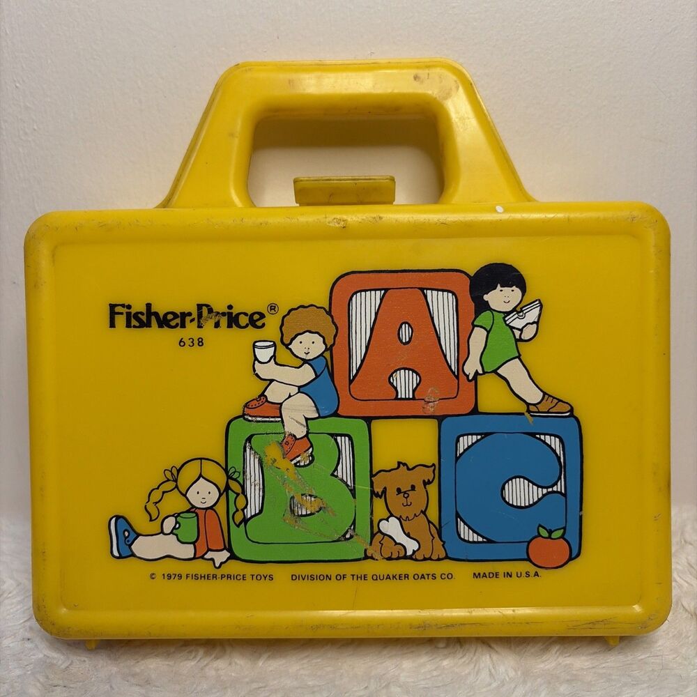 Vintage 1979 Fisher Price Toys Play Mini Lunch Box ABC Made in USA